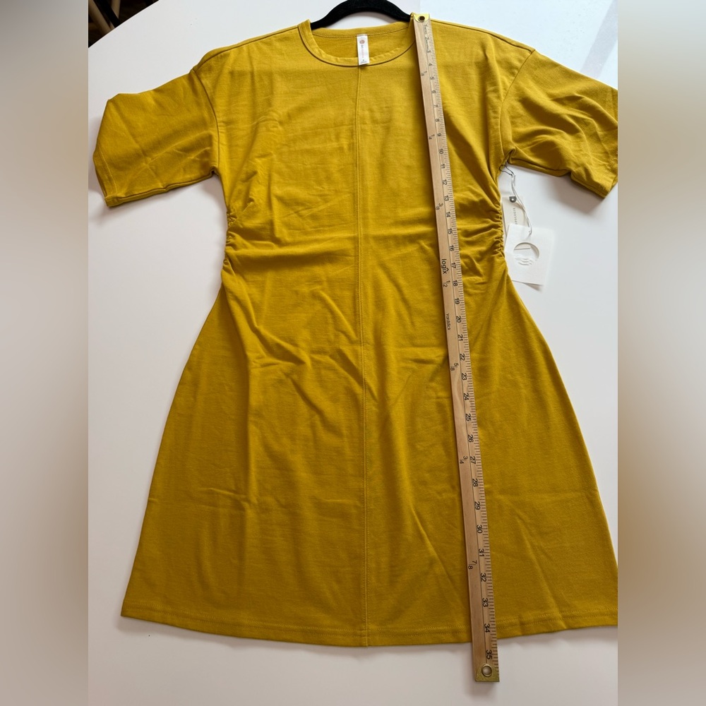 Anthropologie Mustard Yellow Short Sleeve Shift Dress - Picture 6 of 13